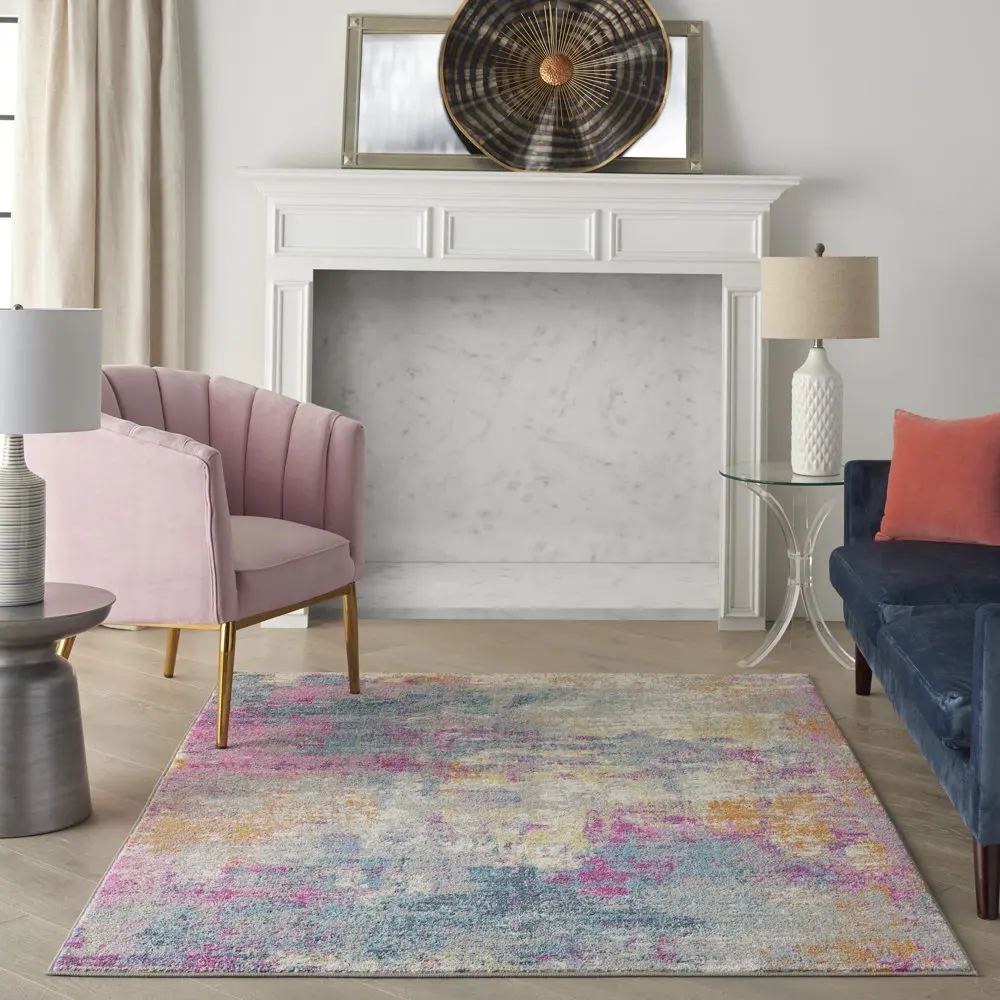 

Passion Ivory/Multi 5`3" x 7`3" Area Rug, Painterly, , Bed Room, Living Room, Dining Room, Kitchen, , Easy Cleaning, Non Sheddin