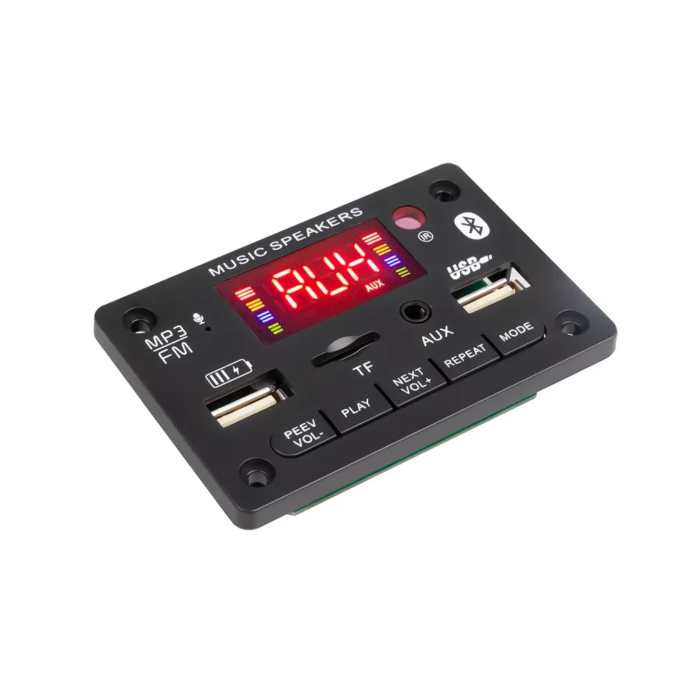 

2022New 12v Amplifier MP3 Decoder Board Color Screen Bluetooth 5.0 Car MP3 Player With USB Output Recording Module FM AUX Radio