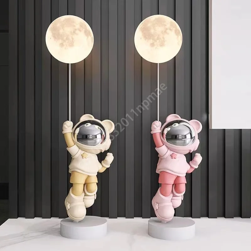 

56cm Nordic Style Astronaut Large Living Room Floor-standing Sculpture Ornaments Bedroom Night Light Creative Home Moving Gift