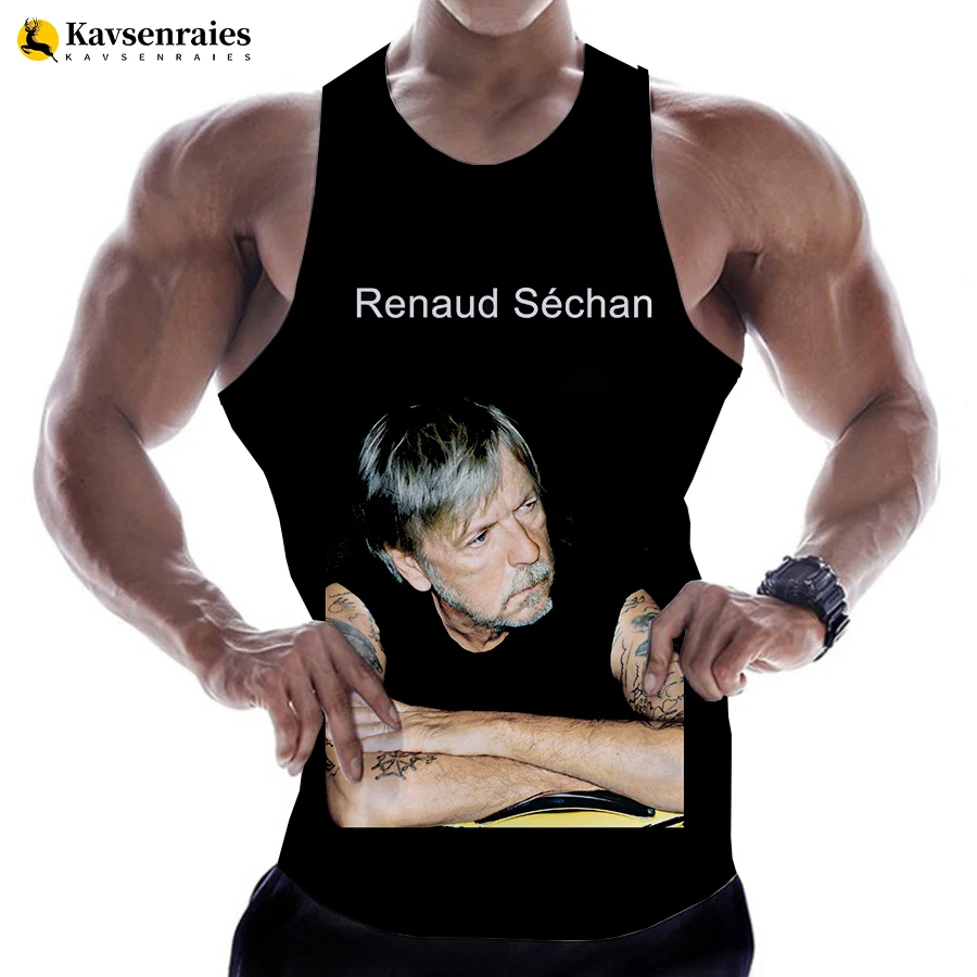

New 3D Print Pop Singer Renaud Schan Tank Tops Rock Sleeveless Tops Men Women Casual Streetwear Hip Hop Harajuku Vest Tees