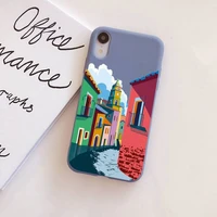fhnblj oia santorini greece church phone case for iphone 11 12 13 mini pro xs max 8 7 6 6s plus x xr solid candy color case