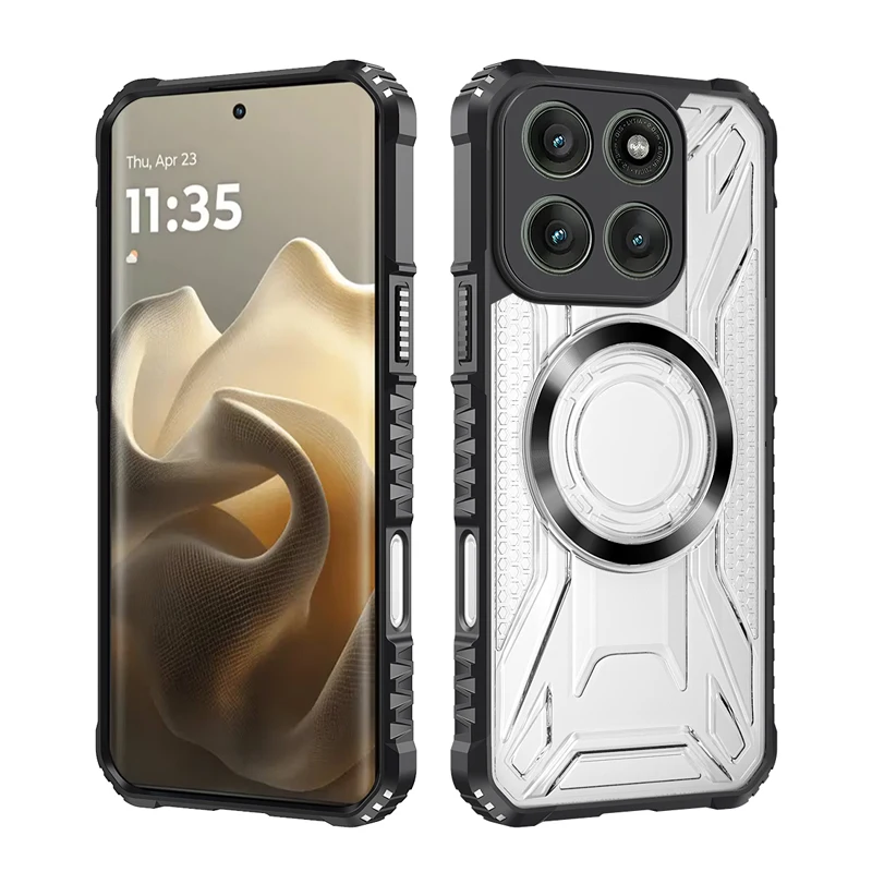Фото Чехол Magsafe для Motorola edge 70 pro 60 fusion 50 neo edge60s 60PRO, роскошный защитный чехол с магнитной застежкой, ударопрочная жесткая задняя крышка из PC+TPU. №1