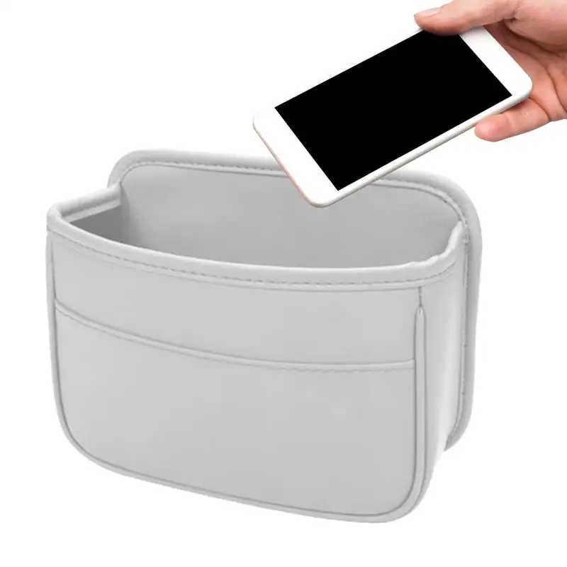 

Side Pouch For Car Seat PU Leather Mini Storage Bag Seat Side Pocket Organizer Exquisite Car Tray Pouch Car Side Storage Pocket