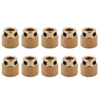 10 pcs rugged 3d printer parts driver 40 tooth gear brass extruder wheel gear for printer cr 10 cr 10s s4 s5 ender 3 pro