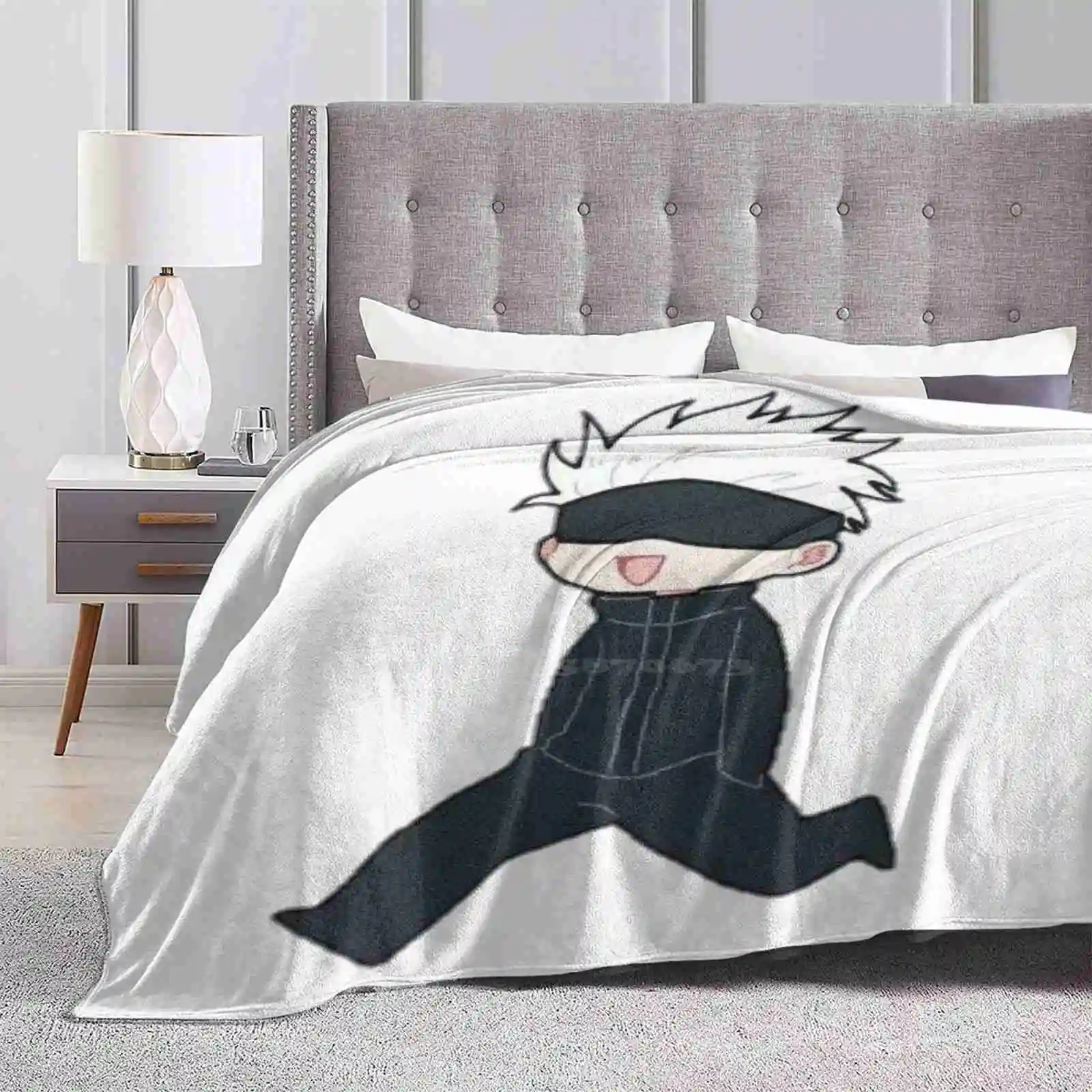 Новинка распродажа Фланелевое мягкое одеяло Chibi Gojo с принтом на заказ милый Cute Jjk