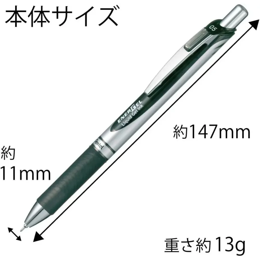 Фото Упаковка из 3-х гелевых ручек Pentel ENERGEL BLN77 0,3 0,5 0,7 1,0 мм Быстросохнущая шариковая ручка с нейтральными гелевыми чернилами для подписи Гладкое письмо №2