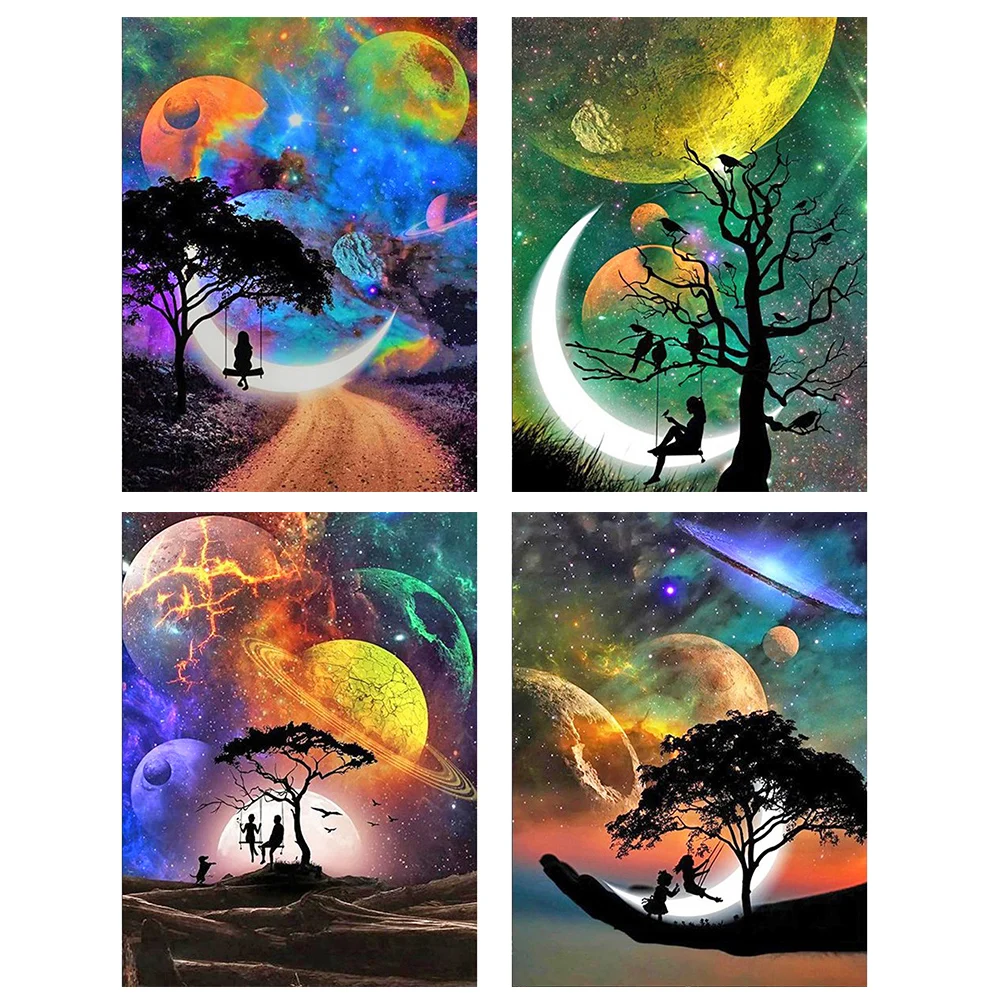 

Алмазная вышивка, круглая подарочная картина, мозаика, настенное искусство, картина из смолы, набор для рисования стразы, алмаз