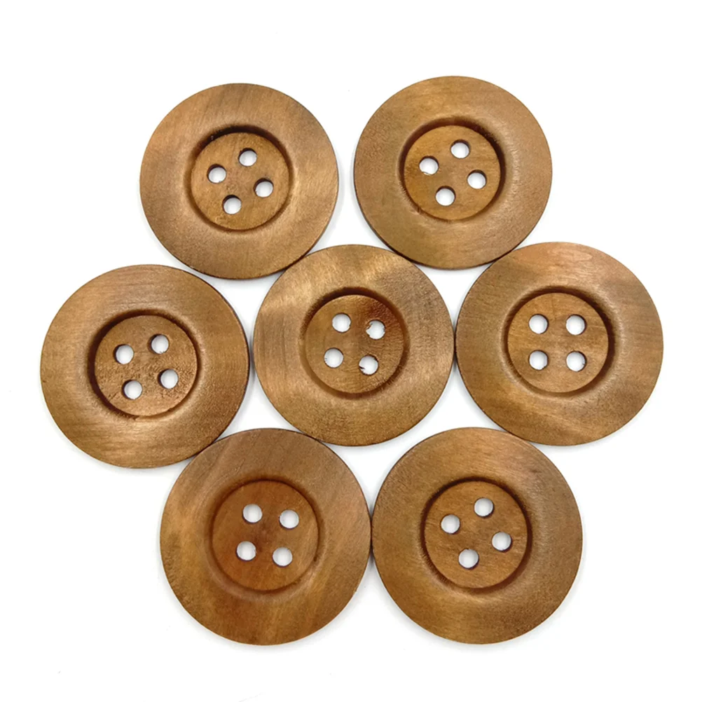 

Buttons Wooden Sewing Wood Button Craft Crafts Coat Round Hole Scrapbooking Supplies Decorative Snap Vintage Diy Roung Color