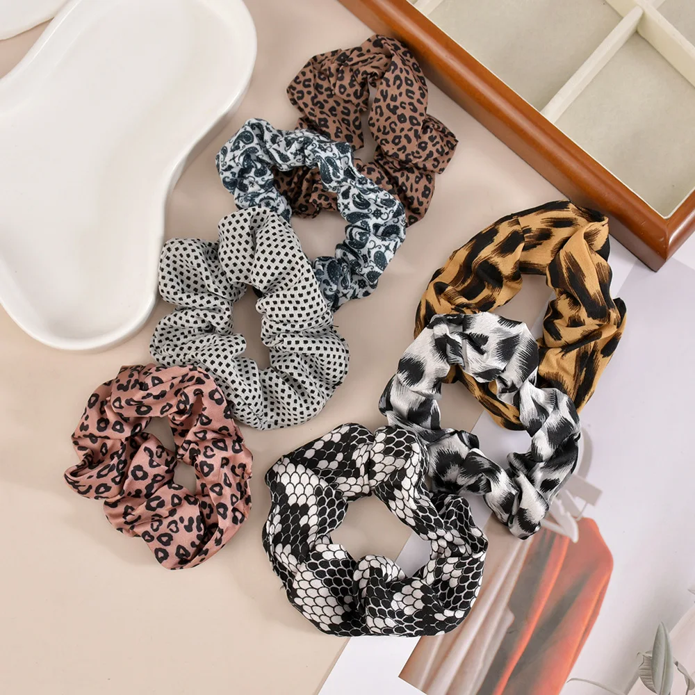 7 шт. резинки для волос с леопардовым принтом