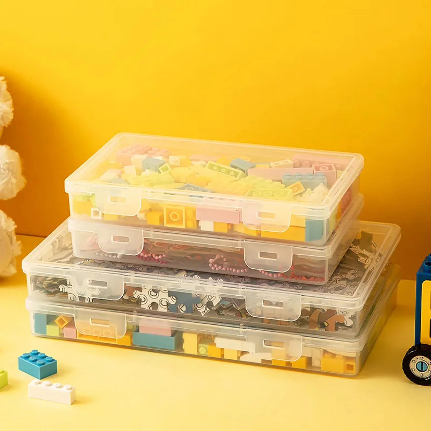 4 шт. прозрачная коробка для канцелярских принадлежностей прямоугольная