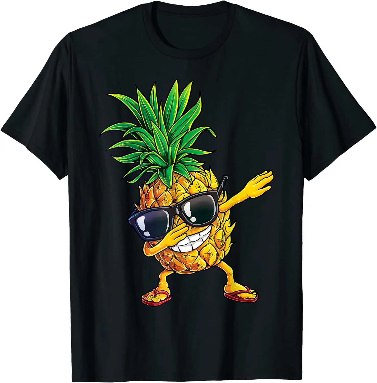 

Dabbing Pineapple Sunglasses Aloha Beaches Hawaii Hawaiian T-Shirt Cartoon Print Shirts Four Seasons Daily Tees