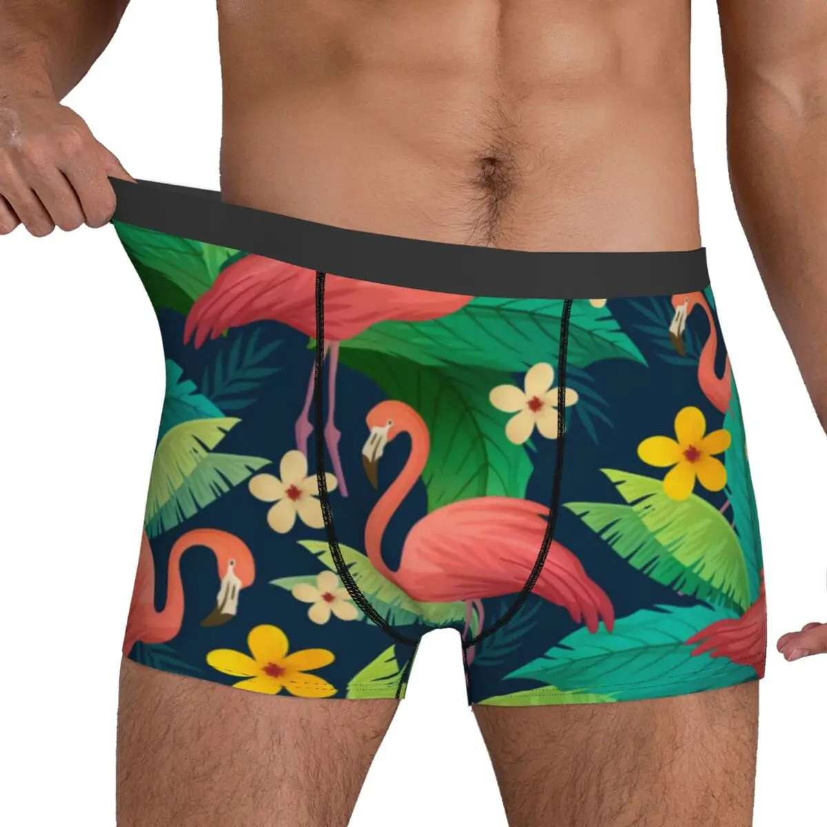 Нижнее белье с тропическим фламинго сумка принтом зеленых листьев высокое