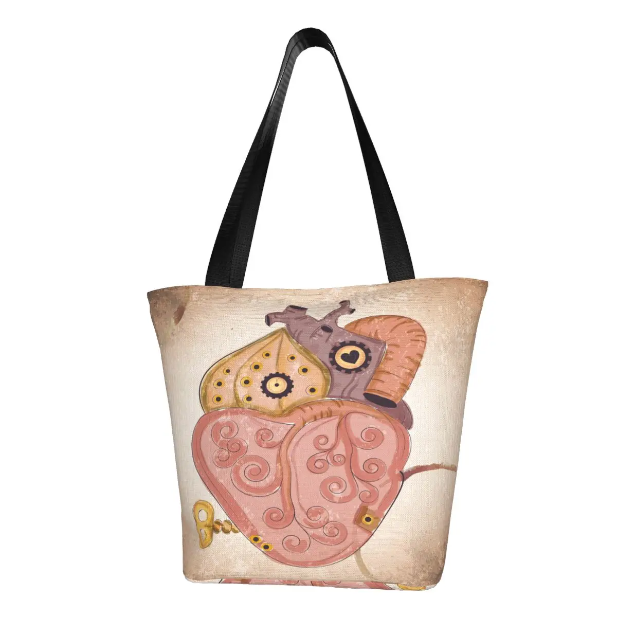 

Steampunk Heart Print Bag for Women 2022 Shoulder Bag Casual Tote Female Handbag