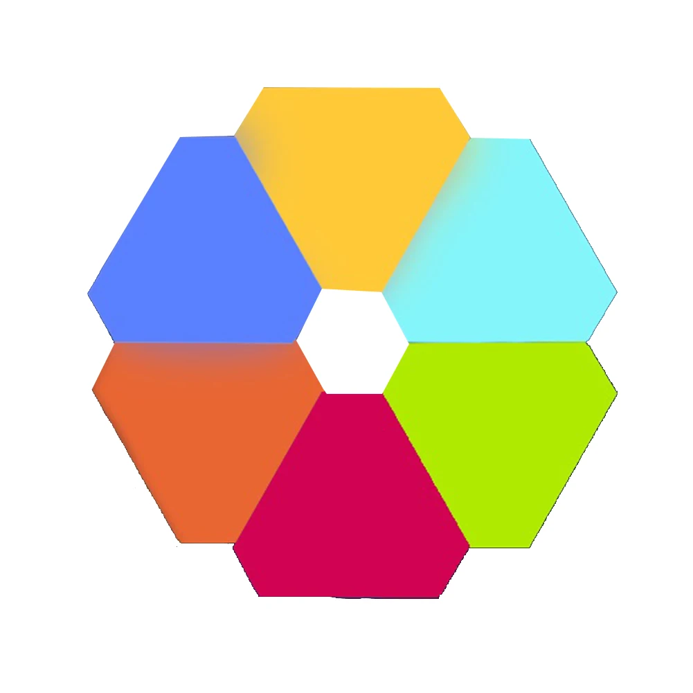 

6PCS LED Triangle Wall Light USB Bluetooth Night Light RGB Ambient Light Remote Control Bedside Decorative Light