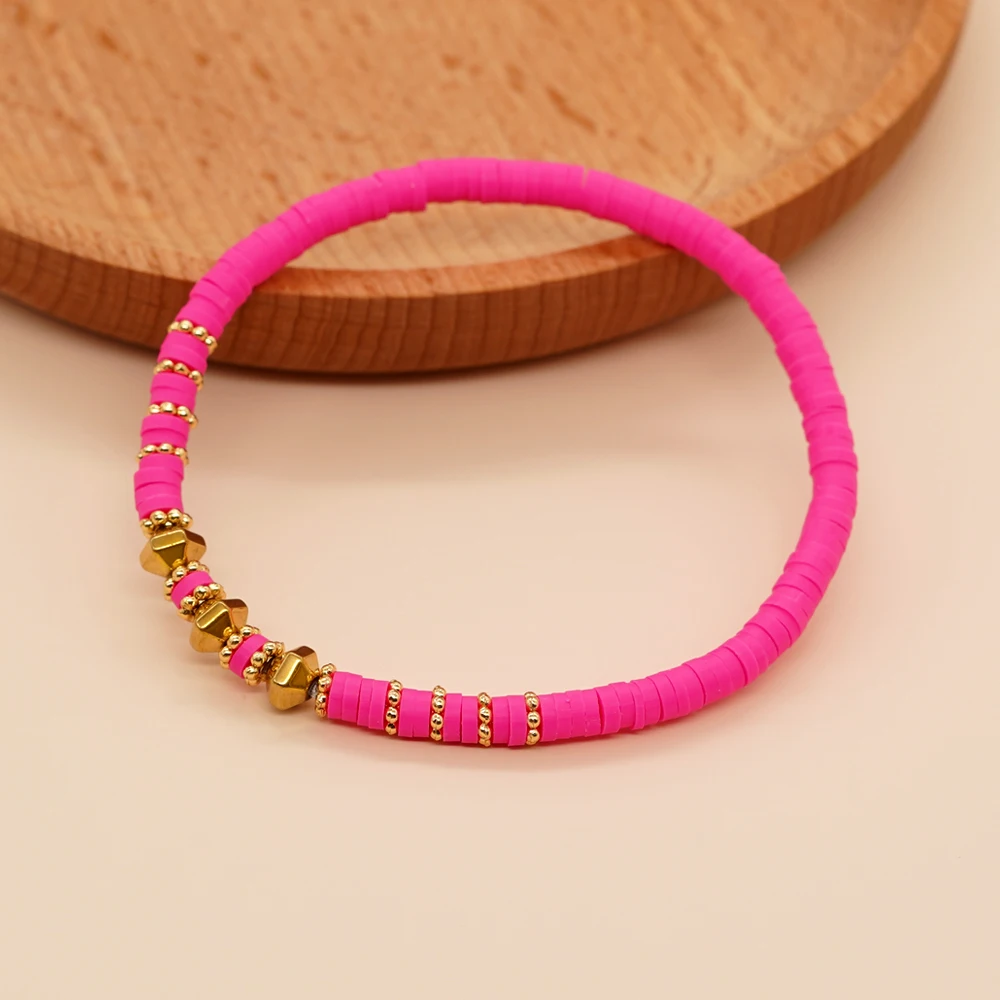 1 шт. Go2boho смешанные цвета Heishi Новая Летняя мода Бохо дизайн позолоченный браслет