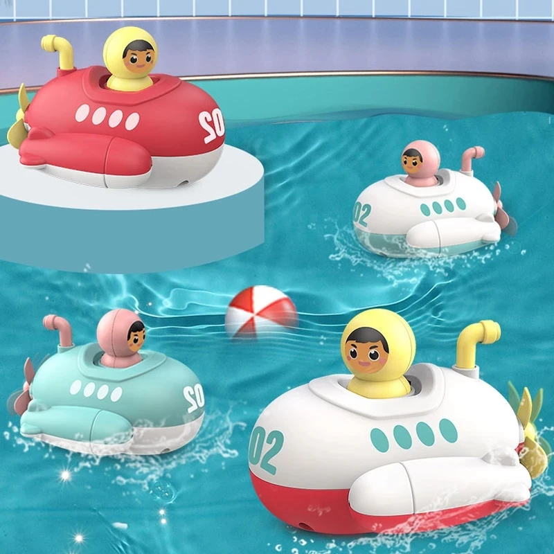 

Novelty Baby Bath Toys Bathtub Water Game Gifts Pull Ring Water Spray Submarine Toys Cute Animal Sprinkler Toys for Baby Shower