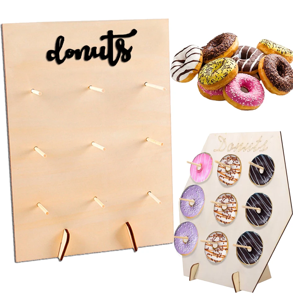 

Настенная витрина «сделай сам» в виде пончика, деревянная подставка в форме пончика, настольная лампа для свадебной вечеринки, дня рождения