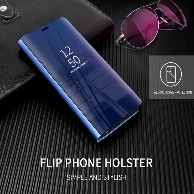 Роскошный зеркальный умный флип-чехол для Xiaomi Pocophone F1 Etui оригинальные магнитные