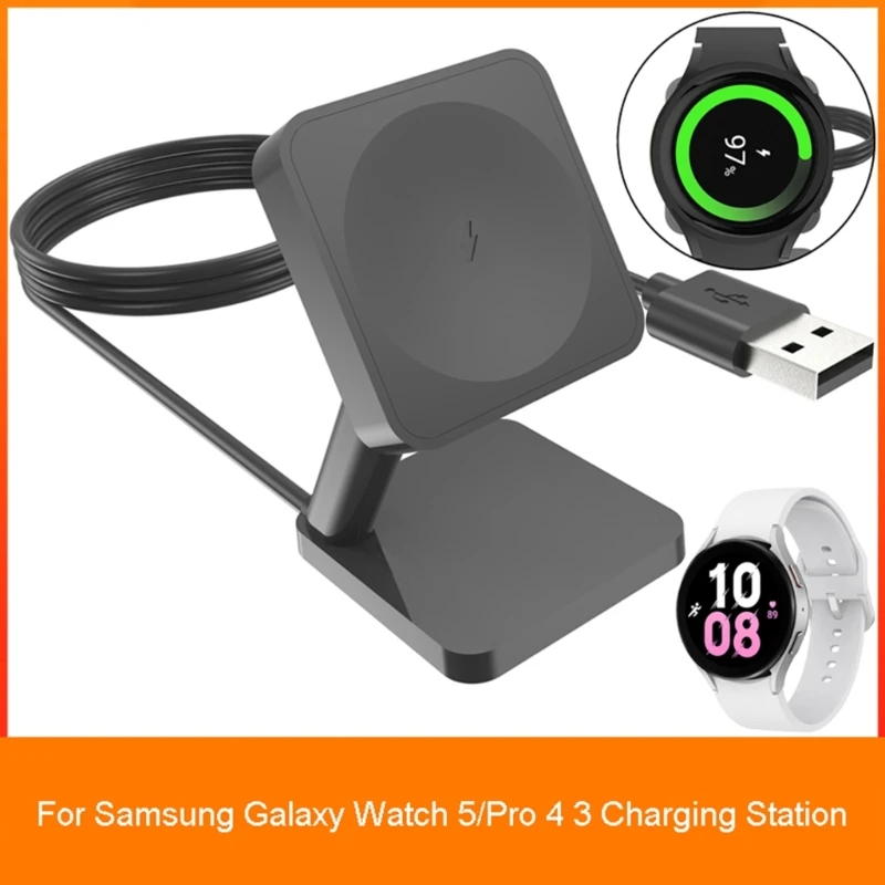 

Адаптер питания для зарядного устройства для Samsung Galaxy Watch 5/Pro 4 3, магнитный кабель для быстрой зарядки, док-станция, кронштейн, держатель для умных часов