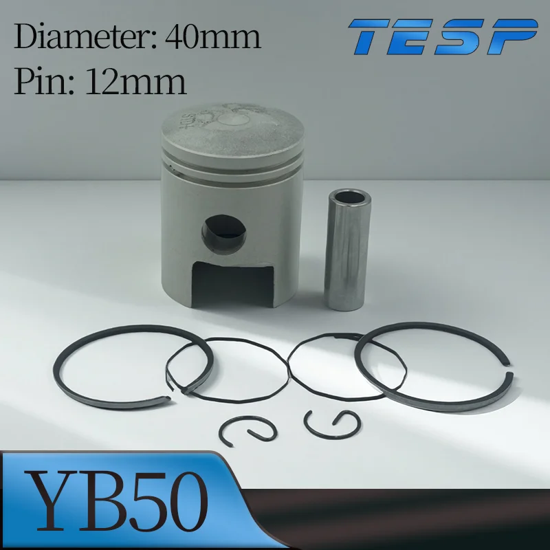 

Комплект 2-тактного поршня 40 мм, штифт 12 мм для мотоцикла Yamaha YB50, полный поршневой узел с кольцами
