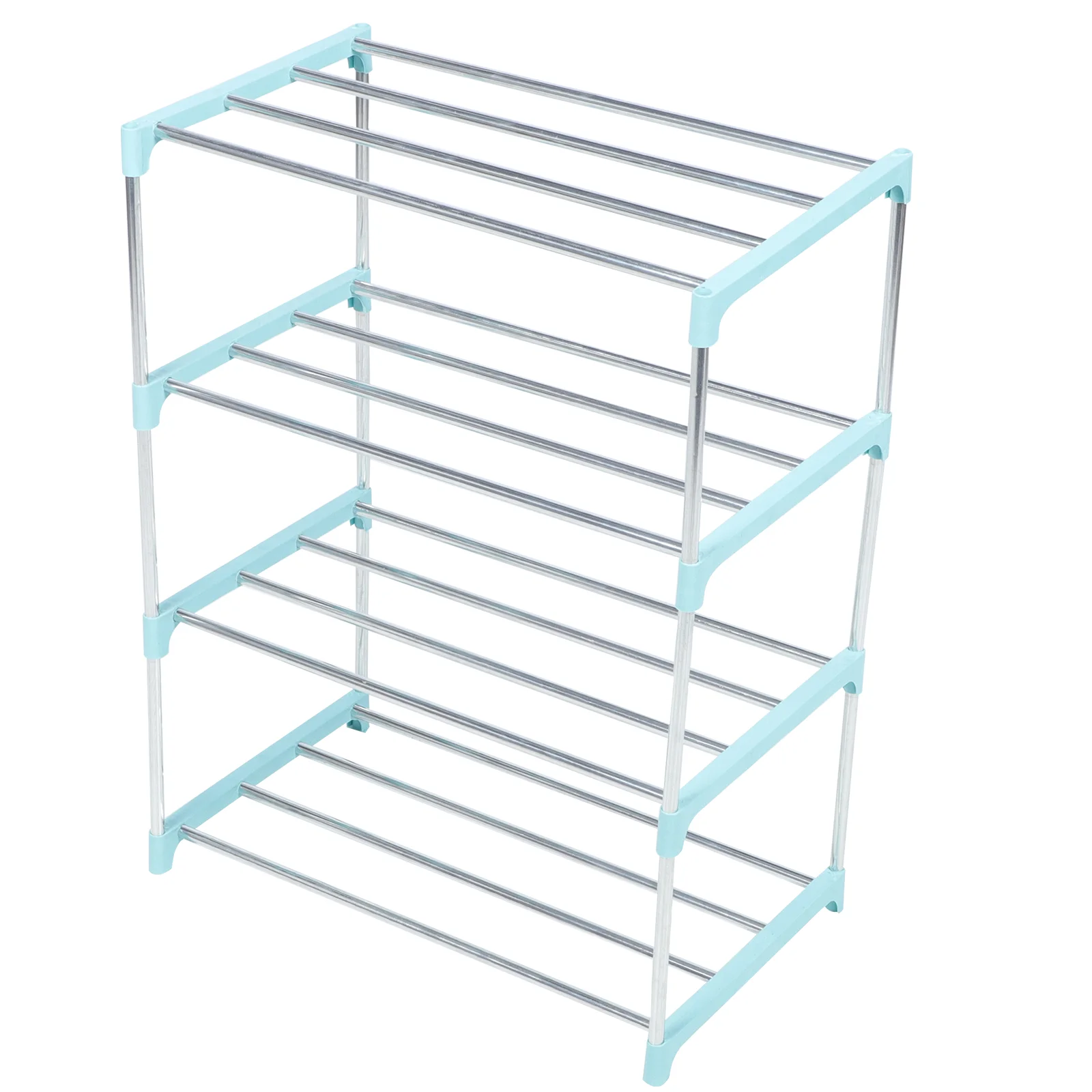 

Shoe Shoes Rack Storage Shelf 4 Tier Organizer Layer Metal Four Tower Stand Holder Closets Saving Narrow Space Multilayer