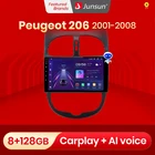 Автомагнитола Junsun с экраном, мультимедийный видеоплеер, автомагнитола на Android для Peugeot 206 2001-2008, 2 din, DVD