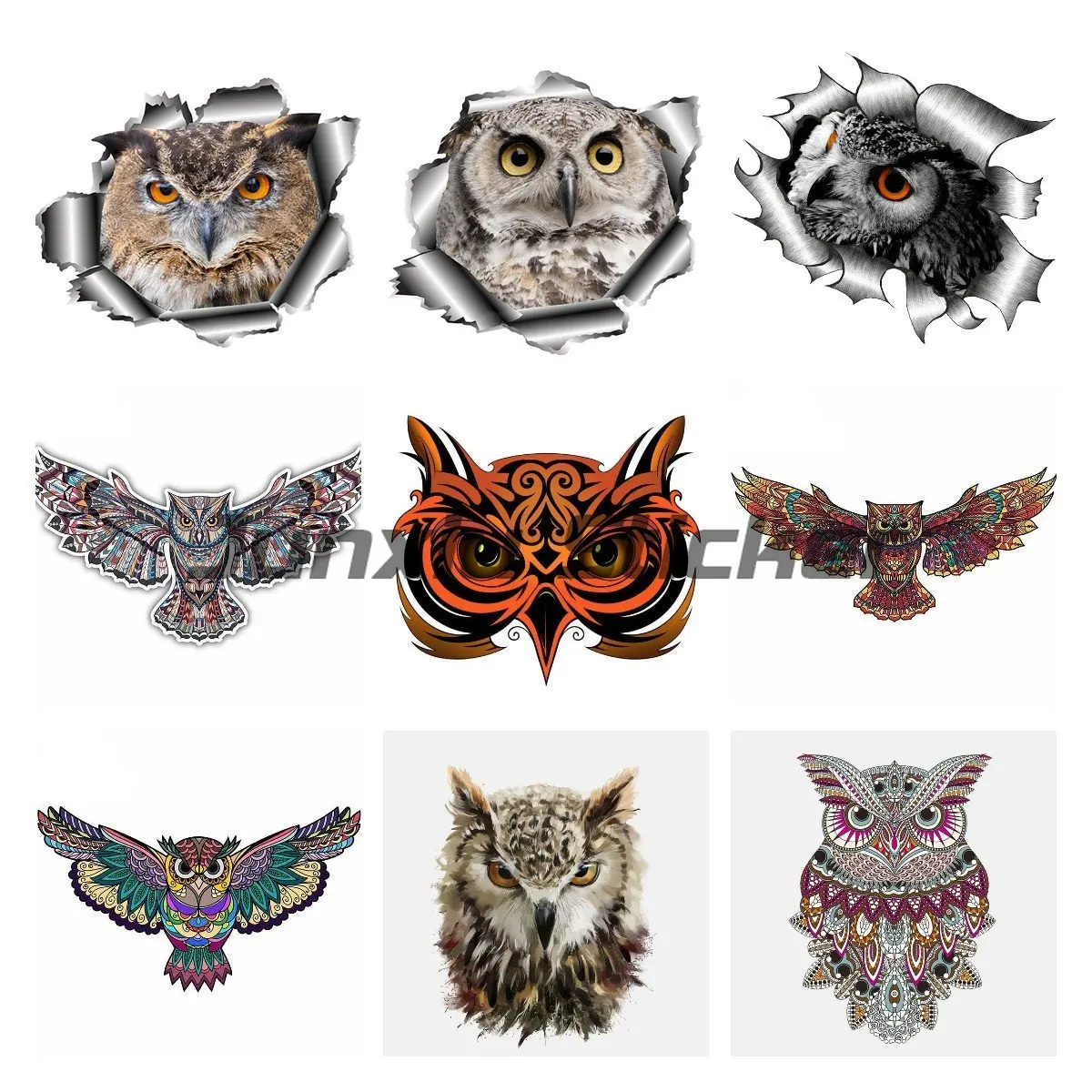 

Виниловая водостойкая наклейка на автомобиль, с рисунком совы