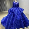 Elegant Party Dresses Organza Ball Gown O-Neck Evening Dresses Appliques Sequined RSM67298 Cocktail Evening Dress 3