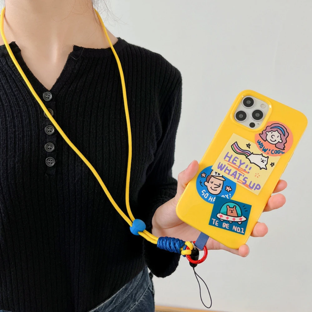 

Multiple Colorful Sports Lanyard For Apple 13 Promax Huawei Xiaomi Samsung Phone Case Lanyard Student Card Neckrope Accessories