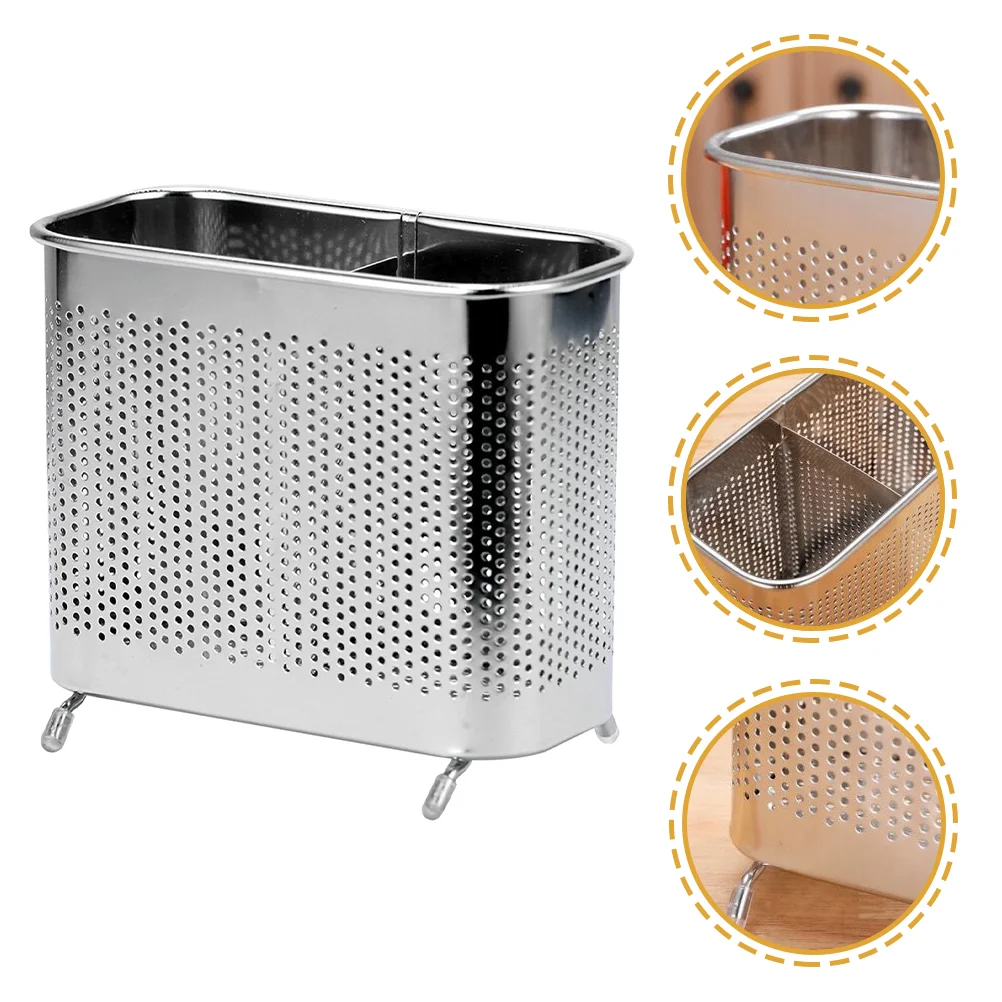 

Chopsticks Storage Box Serving Utensils Stainless Steel Draining Cage Drying Crock Metal Basket Organizer