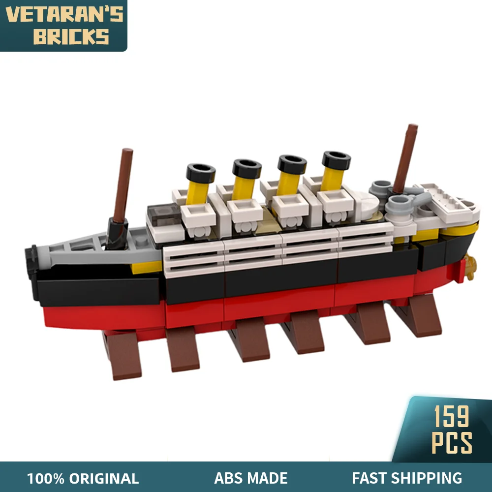 

MOC Mini Titanic Cruise Model Iceberg Crash Movie Building Blocks Sets Construction Bricks Ship Toys for Child Birthday Gifts