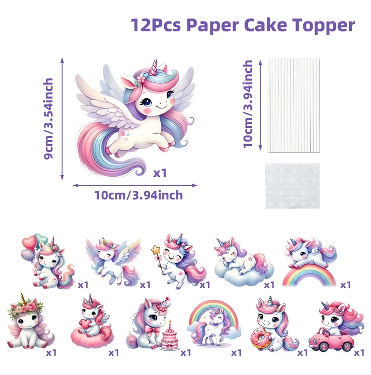 Одноразовая посуда в виде единорога для детского праздника