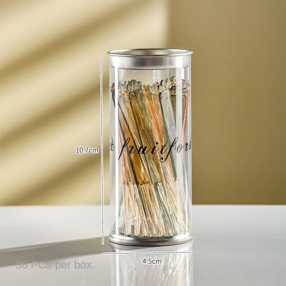 Пластиковая Вилка для моркови и фруктов с держателем 36 шт.