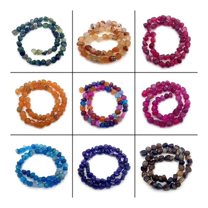 

6-10mm Natural Stone Irregular Agate Beads Smooth Dragon Pattern Agate Beads for Jewelry Making DIY Necklaces Earrings Accessory