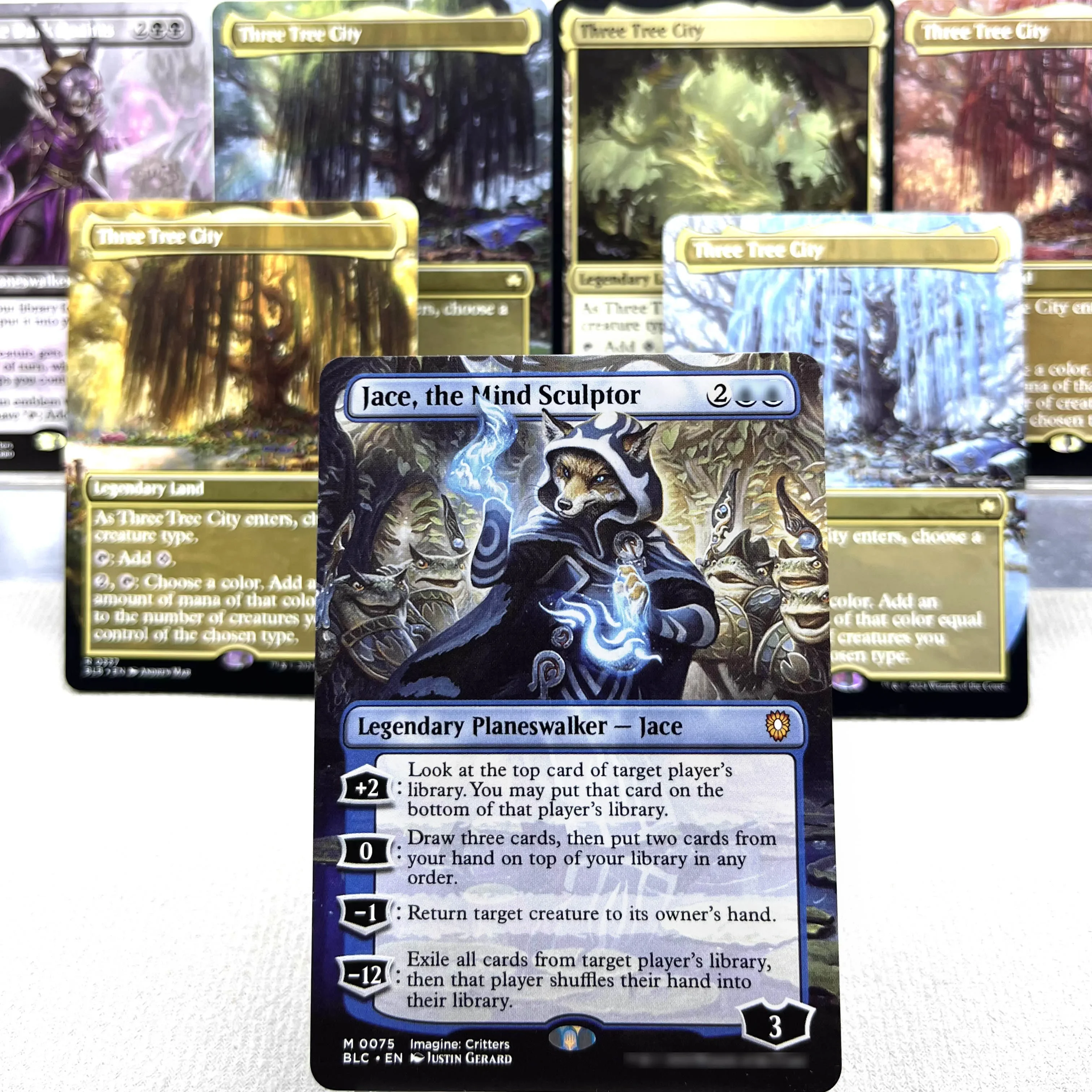 BLB BLC MH3 OTP HOLO7-I02 Карты Tcg Волшебный немецкий черный сердечник Три дерева Город Маха