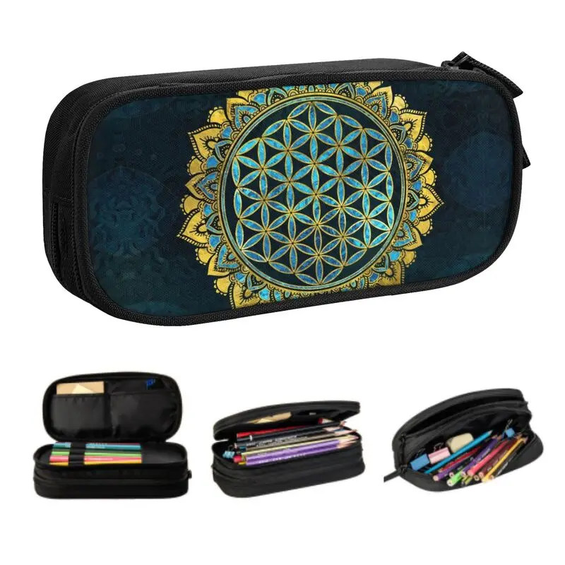 Case Girl Boy Large Capacity Mandala Geometric Pattern Pencil Bag School Accessories