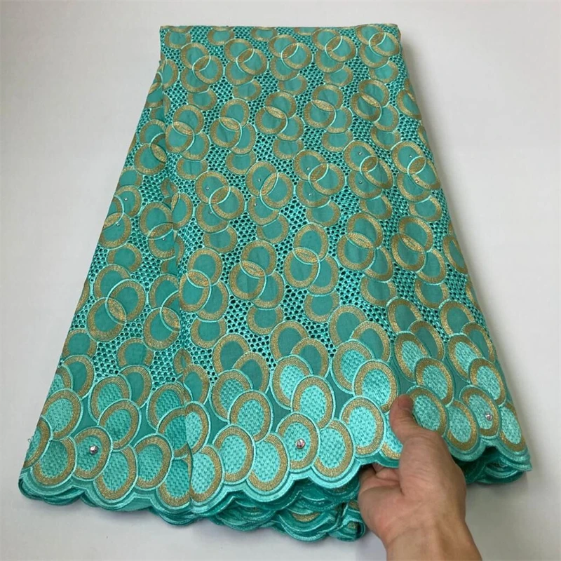 

5 yards100% Cotton fabric 2022Dubai heavy beaded embroidery African Dry lace fabrics Swiss voile lace in Switzerland XM