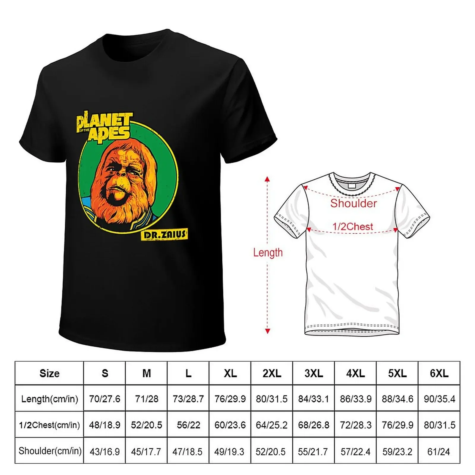 Футболка Dr. Zaius Iron-On Repro синие арховные рубашки с рисунком большого размера