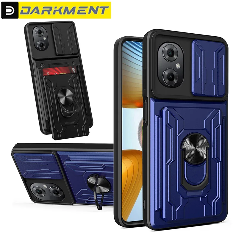 

Shockproof Card Slot Car Holder Case For Xiaomi Mi Poco M4 M3 Pro M5 5G Bracket Slide Lens Cover For POCO M3Pro M4Pro M 3 4 5 5G