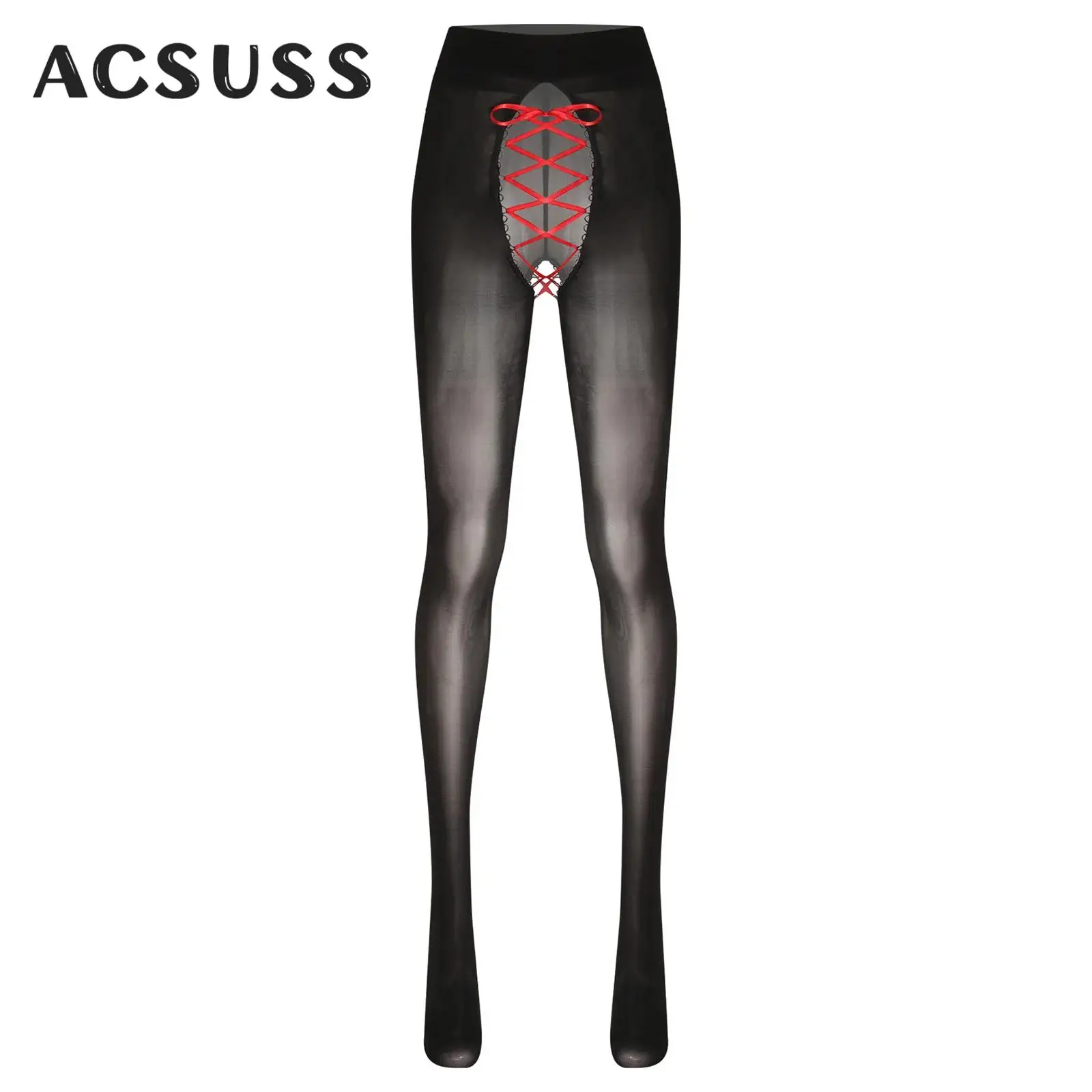 Женские сексуальные прозрачные колготки с открытой промежностью чулки на