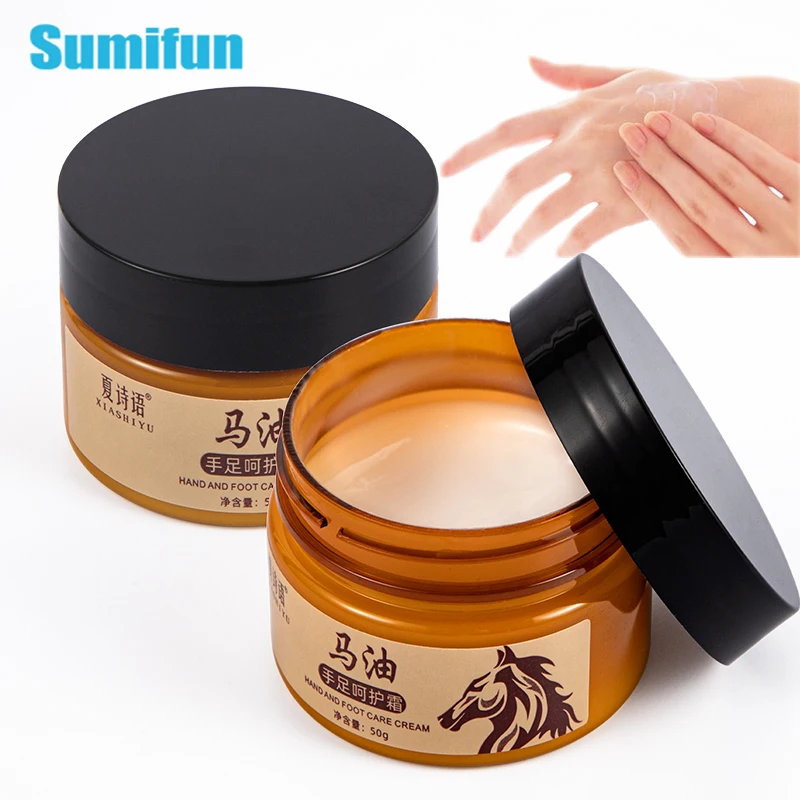 

50G Horse Oil Cracked Repair Cream Nourish Cracked Heel Frostbite Cream Dry Foot Ointment Hand Cream Moisturizer Smooth Skin