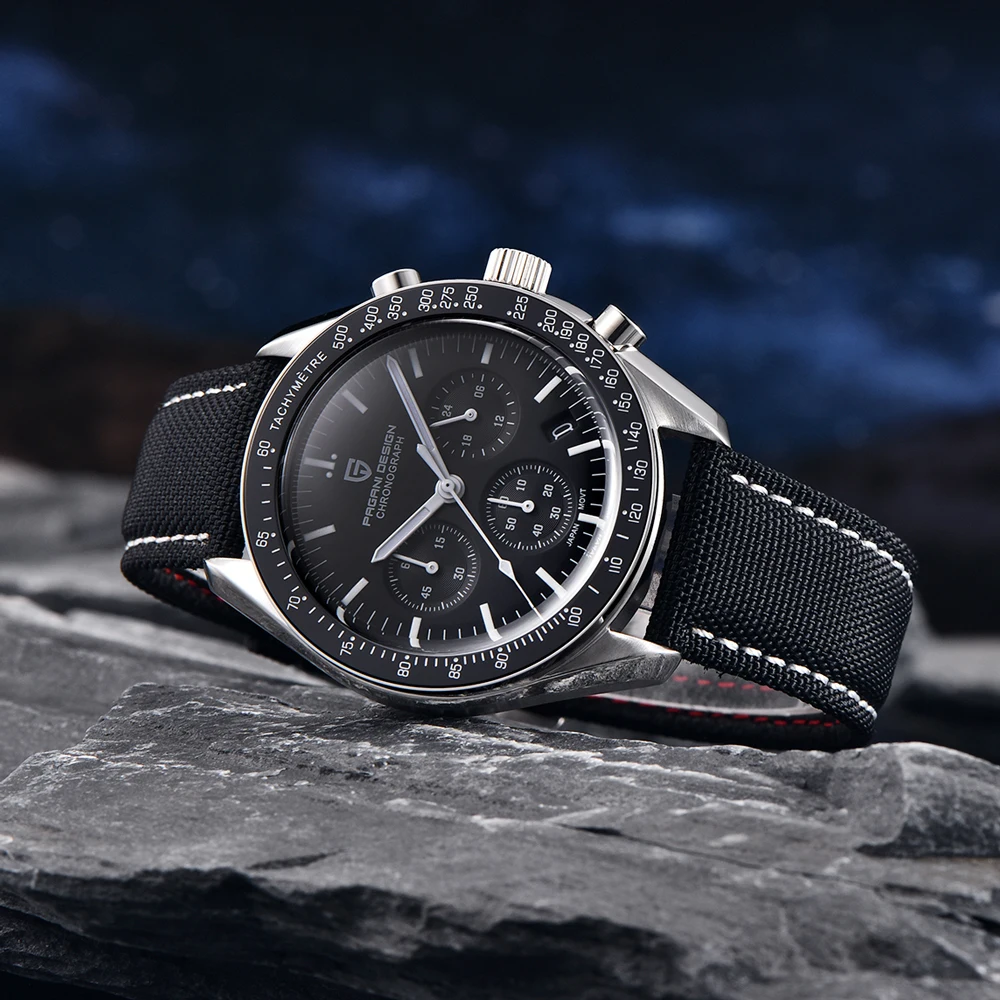 Дешево Часы PAGANI DESIGN Moon мужские многофункциональные, брендовые кварцевые спортивные с хронографом, с сапфировым стеклом и кожаным ремешком, 2022