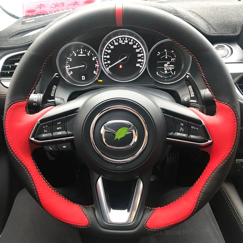 

Alcantara leather car steering wheel cover for Mazda 3 6 CX-6 CX-4 CX-5 CX-8 CX-30 Atenza Axela Premacy Familia Car Accessories
