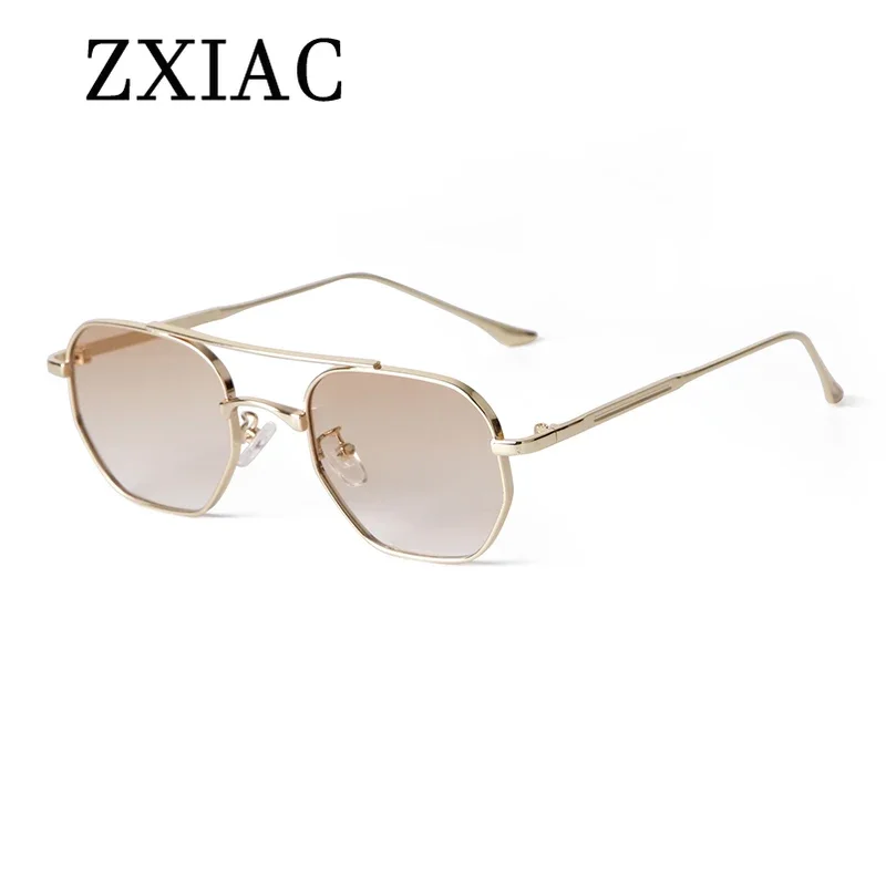 ZXIAC металлические солнцезащитные очки в маленькой оправе с двойным мостом