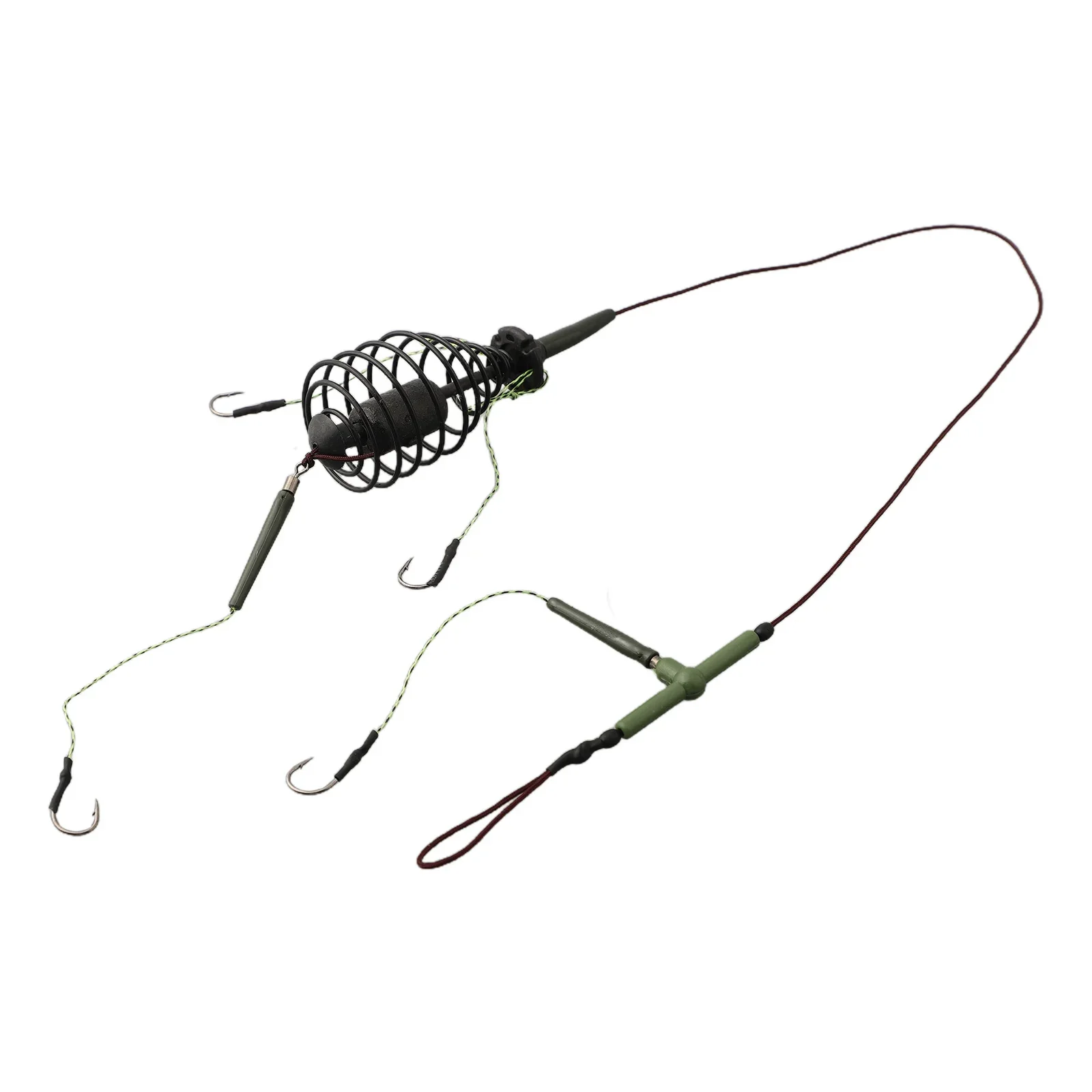 markii Carp Fishing Feeder Set 50cm Klatka na przynętę ze stali węglowej z haczykiem i akcesoriami do ciężarków 30-80g Akcesoria wędkarskie
