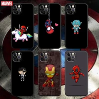 phone case for apple iphone 13 pro max 12 11 8 7 se xr xs max 5 5s 6 6s plus soft silicone case cover cute cartoon marvel heroes