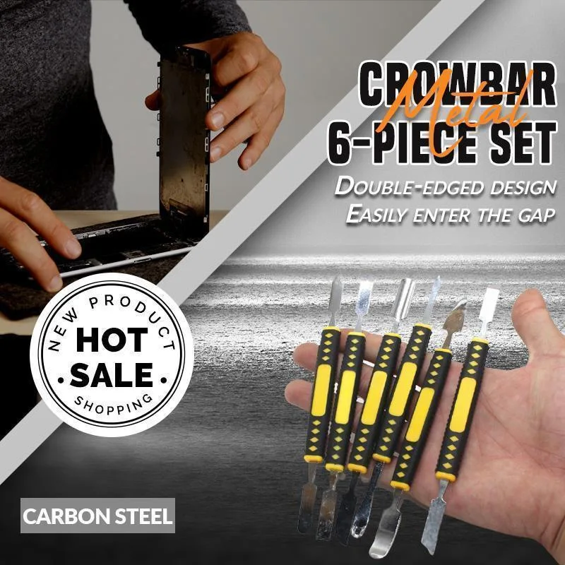 

6Pce Metal Crowbar Boot Stick Fix Phone Computer Tablet Pry Bar Service Tactical Pen Plastic Crowbars Carbon Steel Hand Tool
