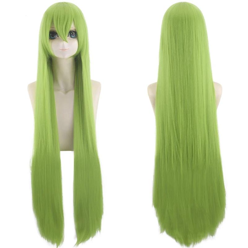 Code Geass C.C. Cosplay FGO Enkidu Wig Fate Grand Order Green 100cm Long Straight Synthetic Hair Role Play Wig