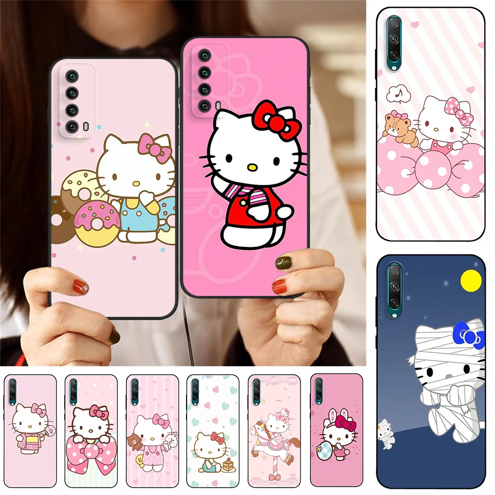 

Силиконовый чехол hello kitty для Huawei P20 P30 Lite P40 P50 Pro Plus P Smart Y6P Y6 Pro Y7A Y8P Y9S Y9 Prime, задняя крышка