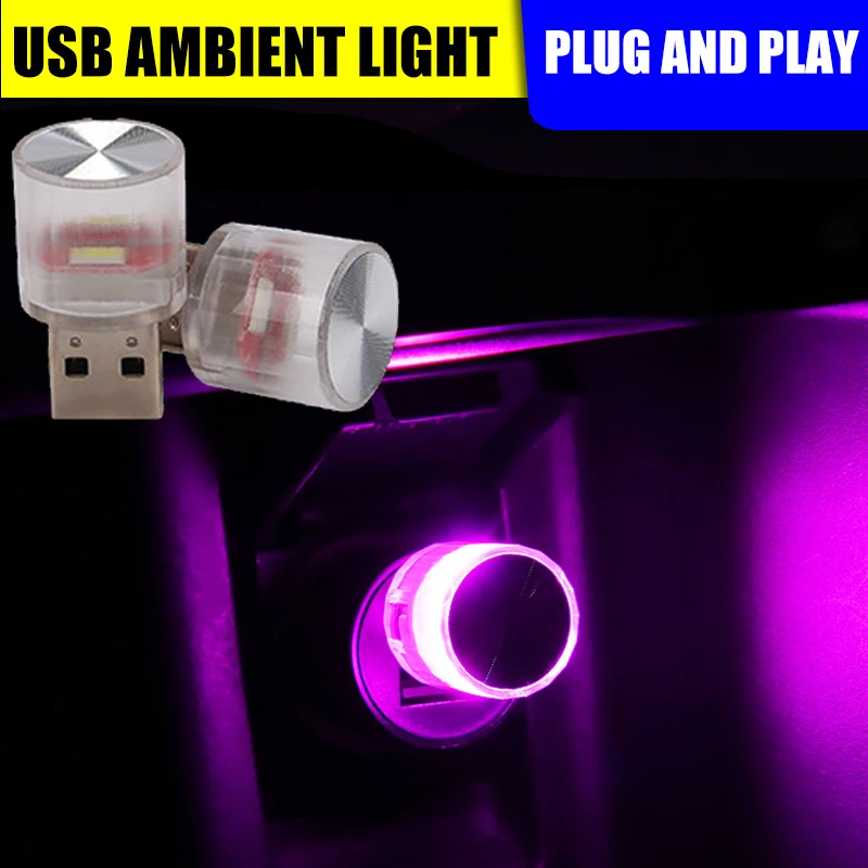 

Car Mini USB LED Atmosphere Lights Decorative Lamp For Party Ambient Modeling Automotive PortablePlug Play Auto Interior Led
